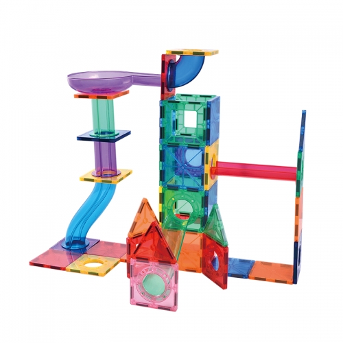 High Quality New Educational Colorful Building Construction Magnetic Tiles Marble Run Race Toys