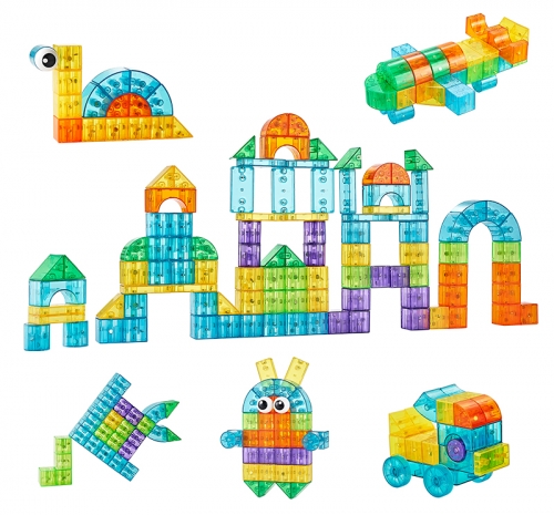 100PCS 3D magic magnetic cube game children DIY educational plastic building blocks toys
