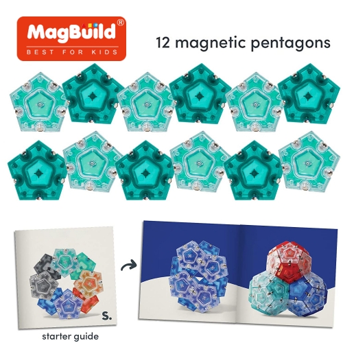 Magnetic Fidget Sphere Pentagons 12-Piece Set