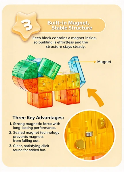 Detailed images of the magnetic blocks