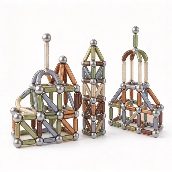 Kids Large Transparent Magnetic Sticks Toy, Natural Color Oversized DIY 3D Building STEM Educational Toy for Children 3+Specification