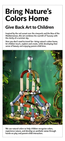 Kids Large Transparent Magnetic Sticks Toy, Natural Color Oversized DIY 3D Building STEM Educational Toy for Children 3+Specification
