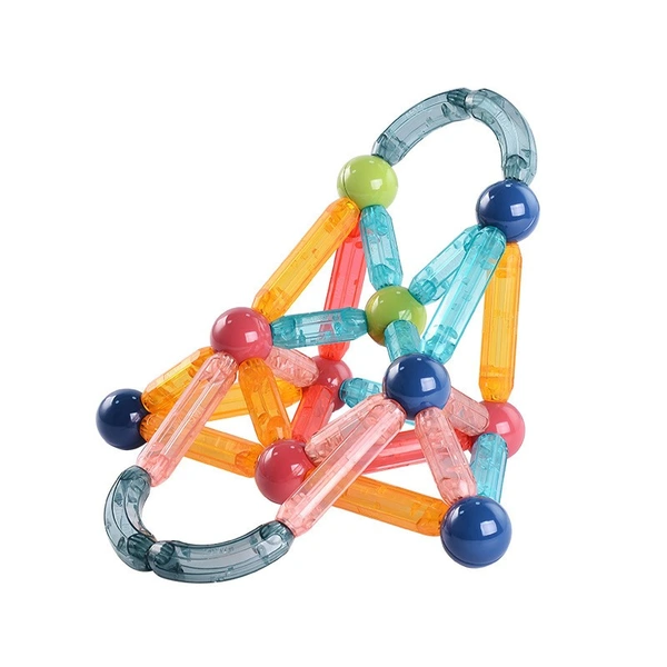 Kids Small Size Magnetic Sticks Building Blocks, Colorful DIY 3D Assemble STEM Educational Toy for Children 3+