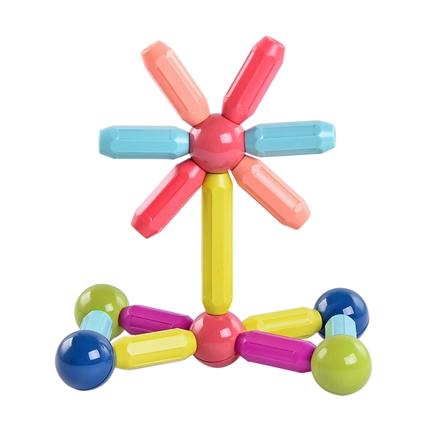 Kids Small Size Magnetic Sticks Building Blocks, Colorful DIY 3D Assemble STEM Educational Toy for Children 3+
