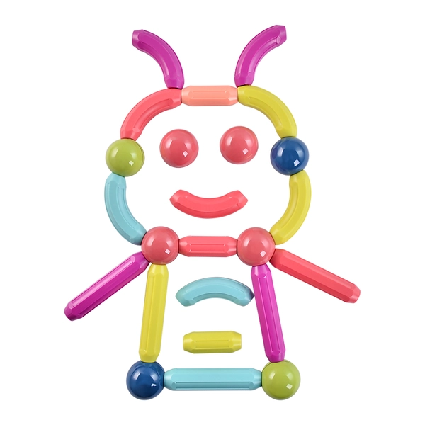 Kids Small Size Magnetic Sticks Building Blocks, Colorful DIY 3D Assemble STEM Educational Toy for Children 3+