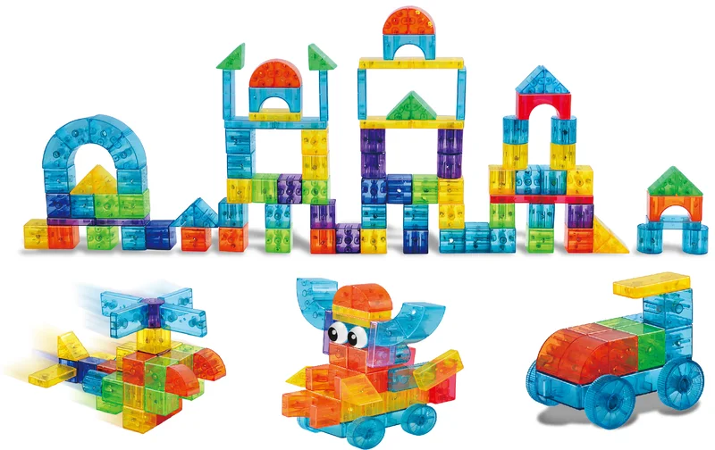 Kids Transparent Magnetic Building Cubes Blocks Toy, DIY 3D Construction STEM Educational Magnetic Blocks Set For Children 3+