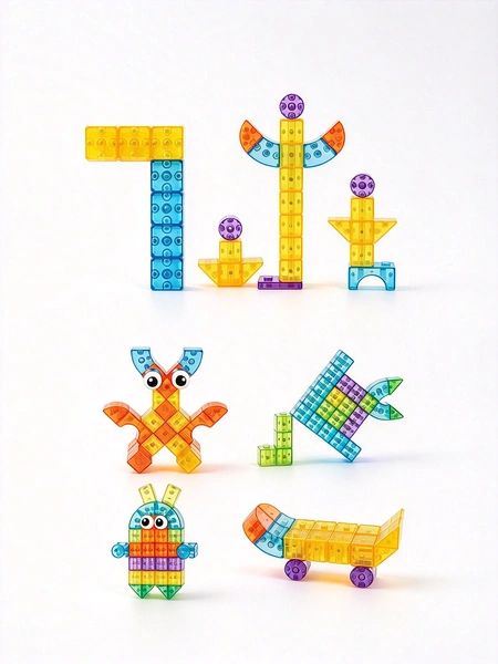 Kids Transparent Magnetic Building Cubes Blocks Toy, DIY 3D Construction STEM Educational Magnetic Blocks Set For Children 3+