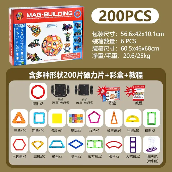 Magnetic Tough Tiles Building Set, Color Hollow-Window Magnetic Tiles, Durable STEM Construction Educational Toy for Kids Age 3+